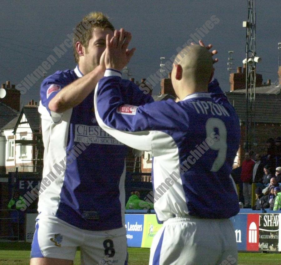 Jon Parking and Matthew Tipton celebrate the 2nd Goal