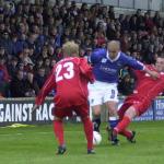Matthew Tipton in front of a packed stand