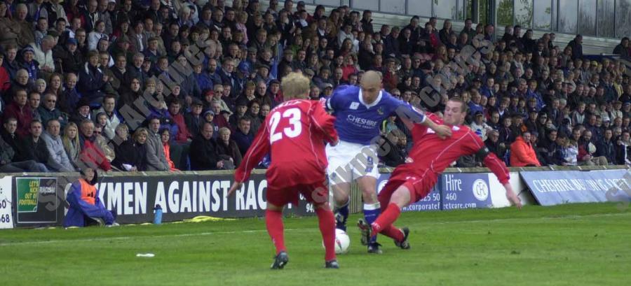 Matthew Tipton in front of a packed stand