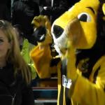 Helen Skelton, BT presenter, with the Southport mascot