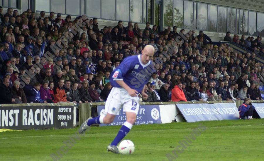Danny Whitaker in front of a packed Stand
