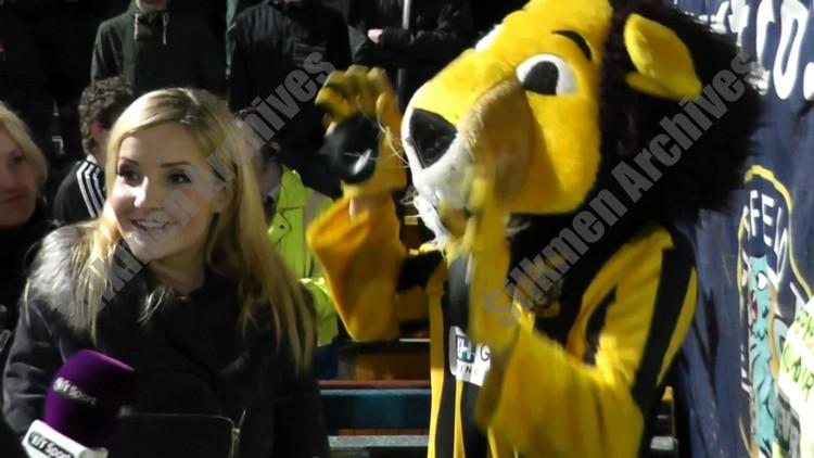 Helen Skelton, BT presenter, with the Southport mascot